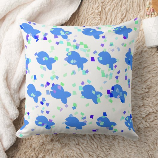 Blue Fish  クッション (ブランケット)