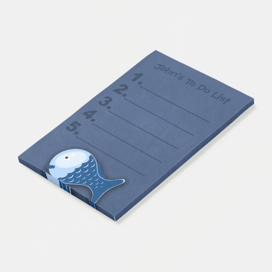 Blue Fish Child's To Do List It Notes ポストイット (アングル)