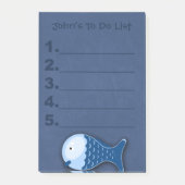 Blue Fish Child's To Do List It Notes ポストイット (正面)