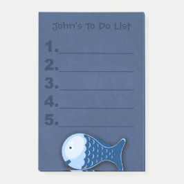 Blue Fish Child's To Do List It Notes ポストイット