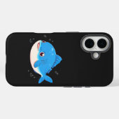 Blue Fish Drawing, Cartoon Style Case-Mate iPhoneケース (裏面 (横))