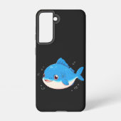 Blue Fish Drawing, Cartoon Style Samsung Galaxyケース (裏面)