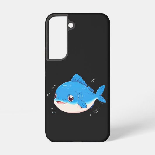 Blue Fish Drawing, Cartoon Style Samsung Galaxyケース (裏面)