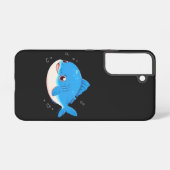 Blue Fish Drawing, Cartoon Style Samsung Galaxyケース (裏面横)
