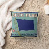 Blue Flag Apple Label装飾用クッション クッション (ブランケット)