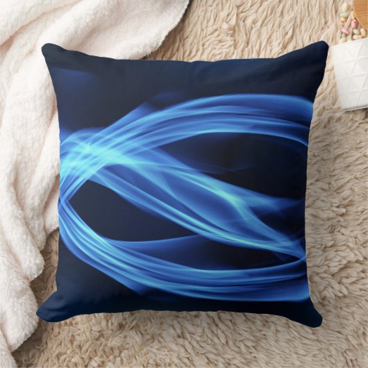 Blue Flame Abstract Art クッション (ブランケット)