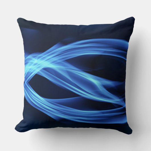 Blue Flame Abstract Art クッション (正面)