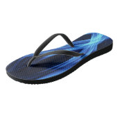 Blue Flame Swirl Dark Flip Flops ビーチサンダル (アングル)