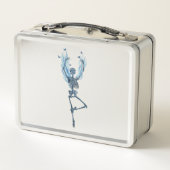 Blue Flames Ballerina Dancing Skeleton Design メタルランチボックス (裏面)