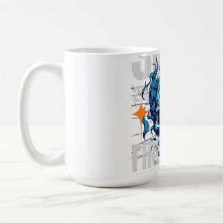 Blue Flaming Skull Streetwear Design | Cyberpunk G コーヒーマグカップ