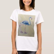 Blue Flamingoと真珠のTシャツ