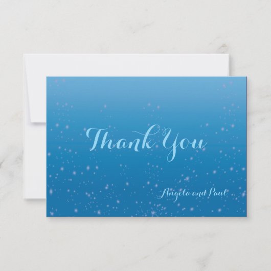 Blue Flat Simple Thank You Card All Purpose サンキューカード (正面)