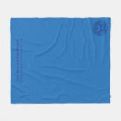 Blue fleece blanket with logo and motto フリースブランケット (正面(横))