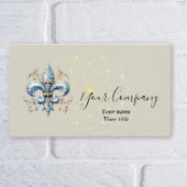 Blue Fleur-de-Lis Business Card 名刺