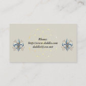 Blue Fleur-de-Lis Business Card 名刺 (裏面)