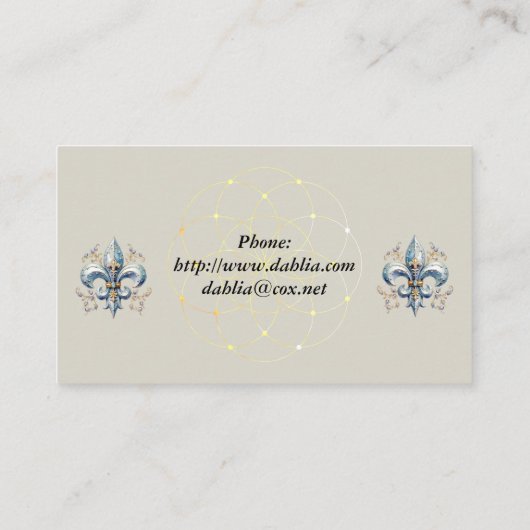 Blue Fleur-de-Lis Business Card 名刺 (裏面)