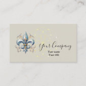 Blue Fleur-de-Lis Business Card 名刺 (正面)