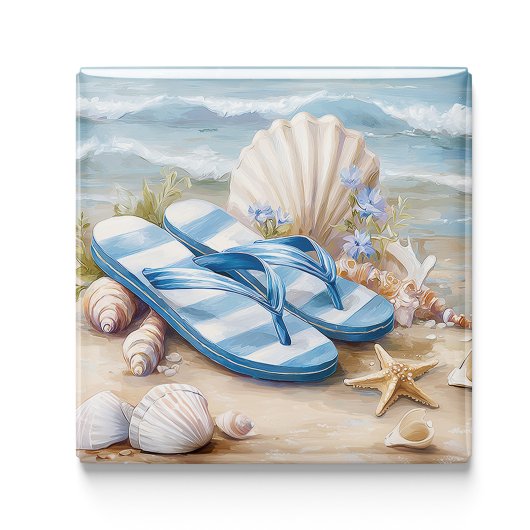 Blue Flip Flops Beach Fridge Magnet | Magnet マグネット