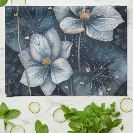 Blue Floral                                        キッチンタオル (折り畳み)