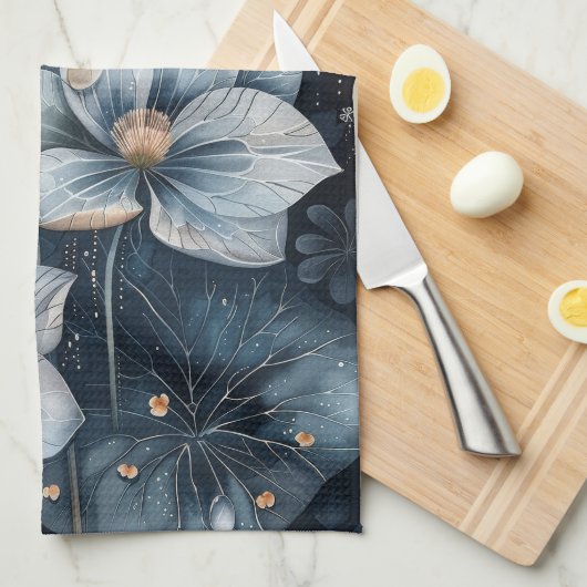 Blue Floral                                        キッチンタオル (四つ折り)