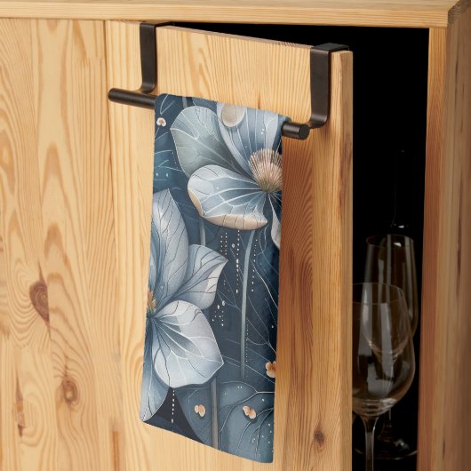 Blue Floral キッチンタオル (三つ折り)