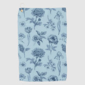 Blue Floral  ゴルフタオル (正面)