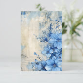 Blue Floral サンキューカード (スタンド正面)