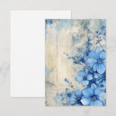 Blue Floral サンキューカード (正面/裏面)