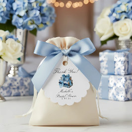 Blue Floral A New Chapter Bridal Shower  フェイバータグ