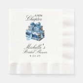Blue Floral A New Chapter Bridal Shower 縁ありランチョンナプキン (正面)