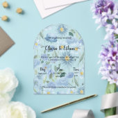 Blue Floral Acrylic Wedding Invitation アクリル招待状 (インサイチュ (ウェディング))