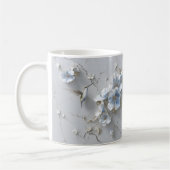 Blue Floral Add Name Hummingbird Coffee Mug コーヒーマグカップ (左)