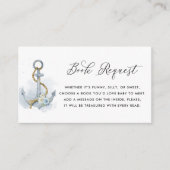 Blue Floral Anchor Nautical Book Request エンクロージャーカード (正面)