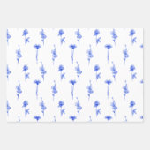 Blue Floral And Botanical Flowers Pattern Papers ラッピングペーパーシート (正面3)