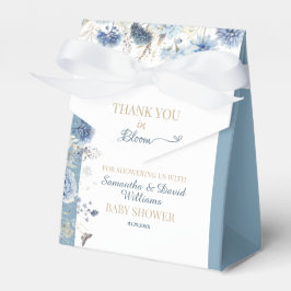 Blue Floral Baby in Bloom Baby Shower Thank You Fa フェイバーボックス