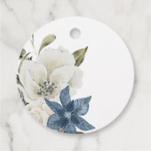Blue Floral Baby in Bloom Botanical Baby Shower フェイバータグ (裏面)