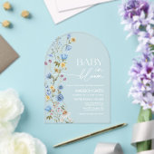 Blue Floral Baby Shower Invitation, Baby in Bloom  アクリル招待状 (インサイチュ (ウェディング))