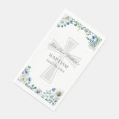 Blue Floral Baptism Party Christian Cross Custom (コーナー)