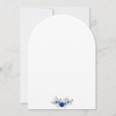 Blue Floral Bautizo Spanish Invitation 招待状 (裏面)
