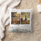 Blue Floral Best Grandma Ever Picture Gift クッション (ブランケット)