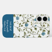 Blue Floral Bible Verse Case-Mate iPhoneケース (裏面 (横))