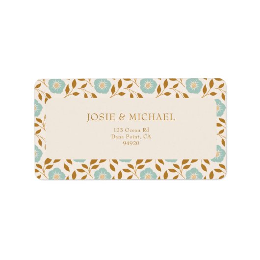 Blue Floral Boho  ラベル (正面)