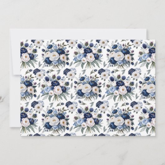 Blue Floral Botanical Note Card ノートカード (正面)