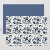 Blue Floral Botanical Note Card ノートカード (正面/裏面)