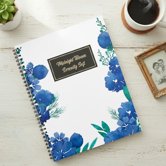  Blue Floral Botanical Notebook プランナー手帳