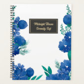 Blue Floral Botanical Notebook プランナー手帳 (正面)