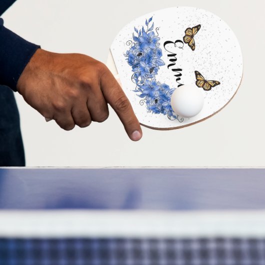 Blue Floral bouquet in the blooming garden 卓球ラケット (インサイチュ)