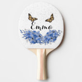 Blue Floral bouquet in the blooming garden 卓球ラケット (正面)