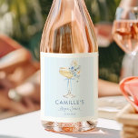 Blue Floral Bow Bridal Brunch Wine Bottle Label ワインラベル<br><div class="desc">Soft blue florals and a delicate bow give this wine bottle label an elegant bridal shower touch. Perfect for dressing up wine bottles at a bridal brunch,  beverage station,  or gift table. Pair with coordinating pieces in this collection for a beautifully styled celebration.</div>