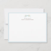 Blue Floral Bow Nursery Note Card – Personalized ノートカード (正面)